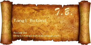 Tangl Botond névjegykártya